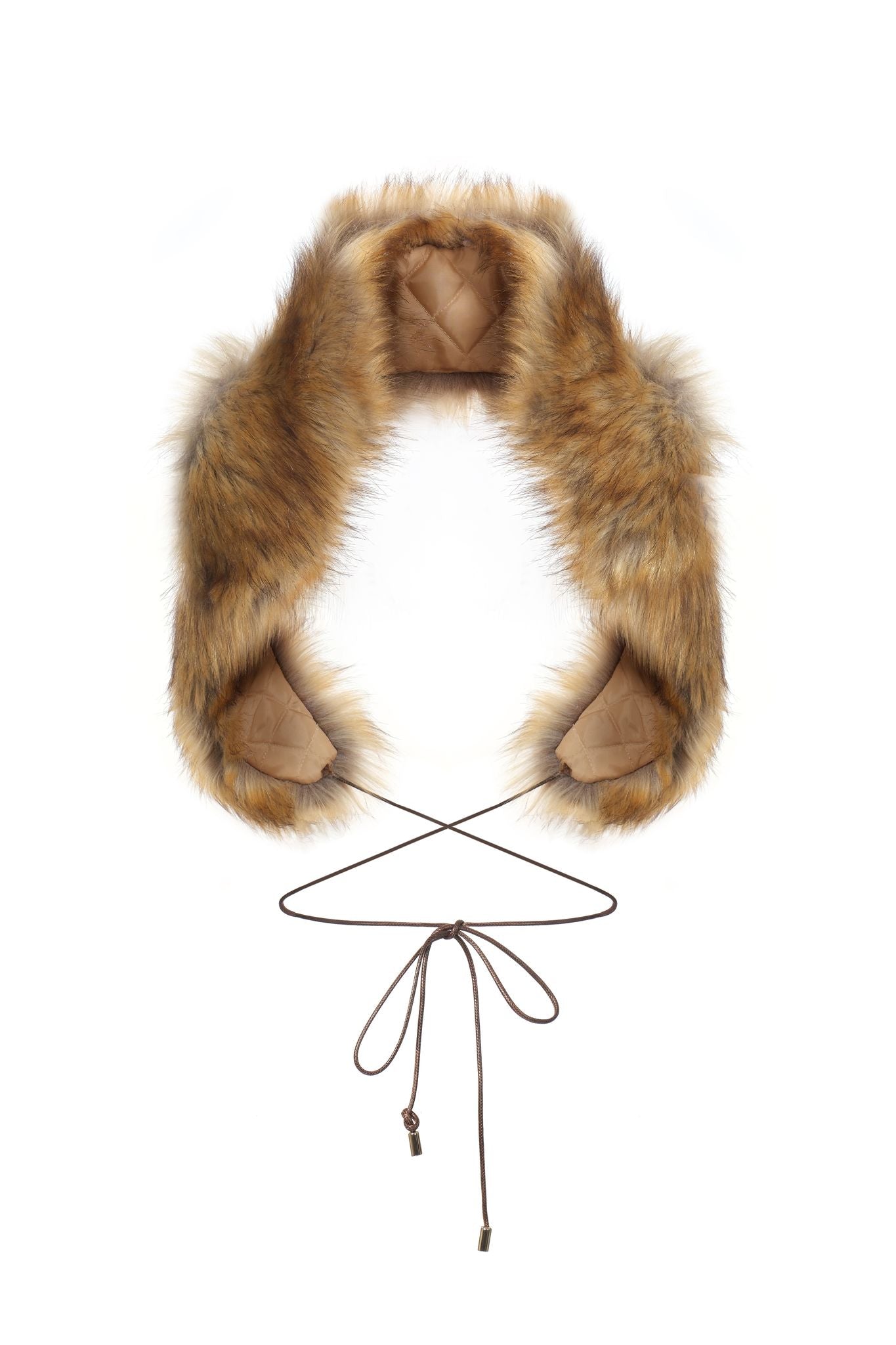 Moncler brown selling mink fur neck wrap scarf