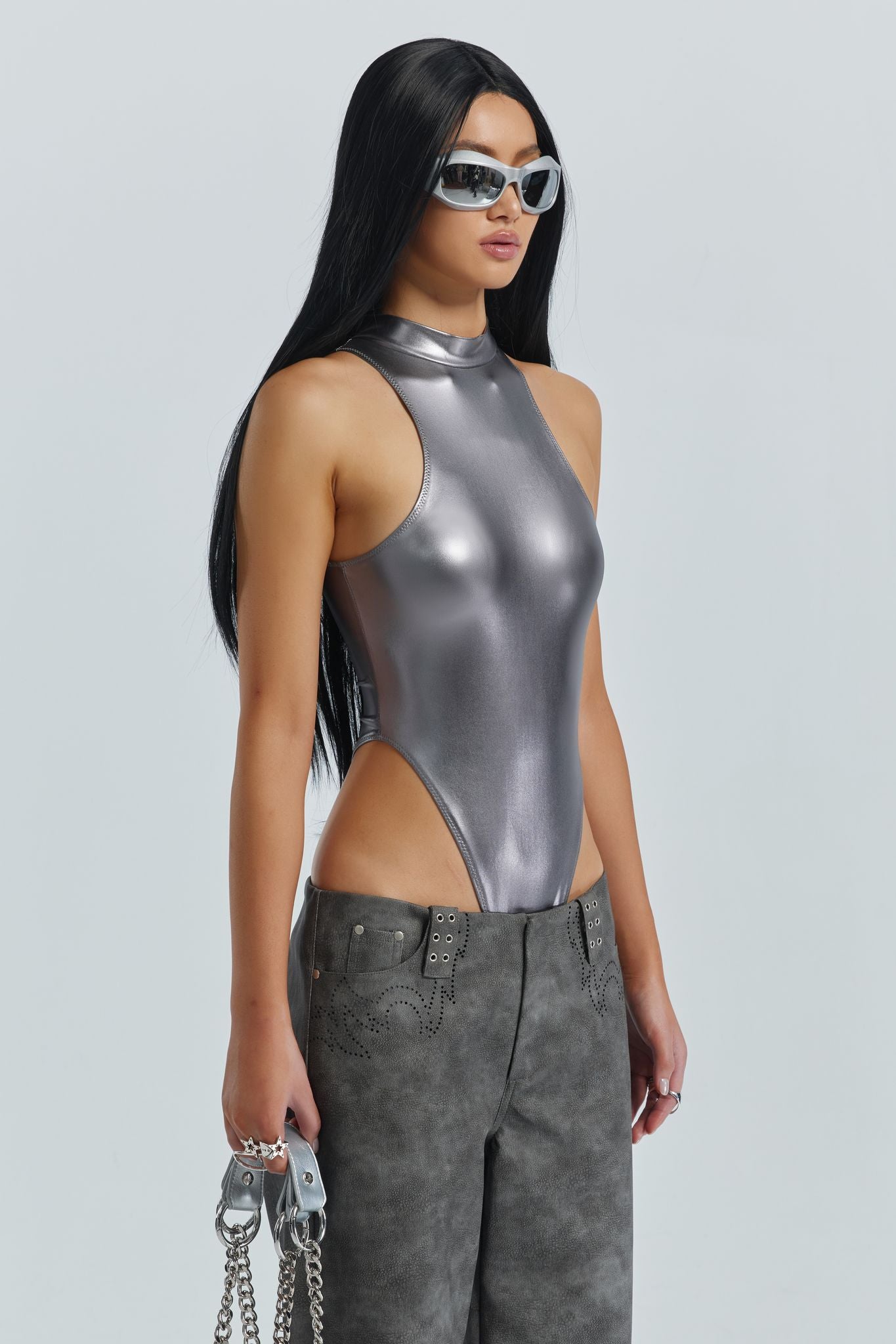 Bustier Corset Bodysuit - Silver