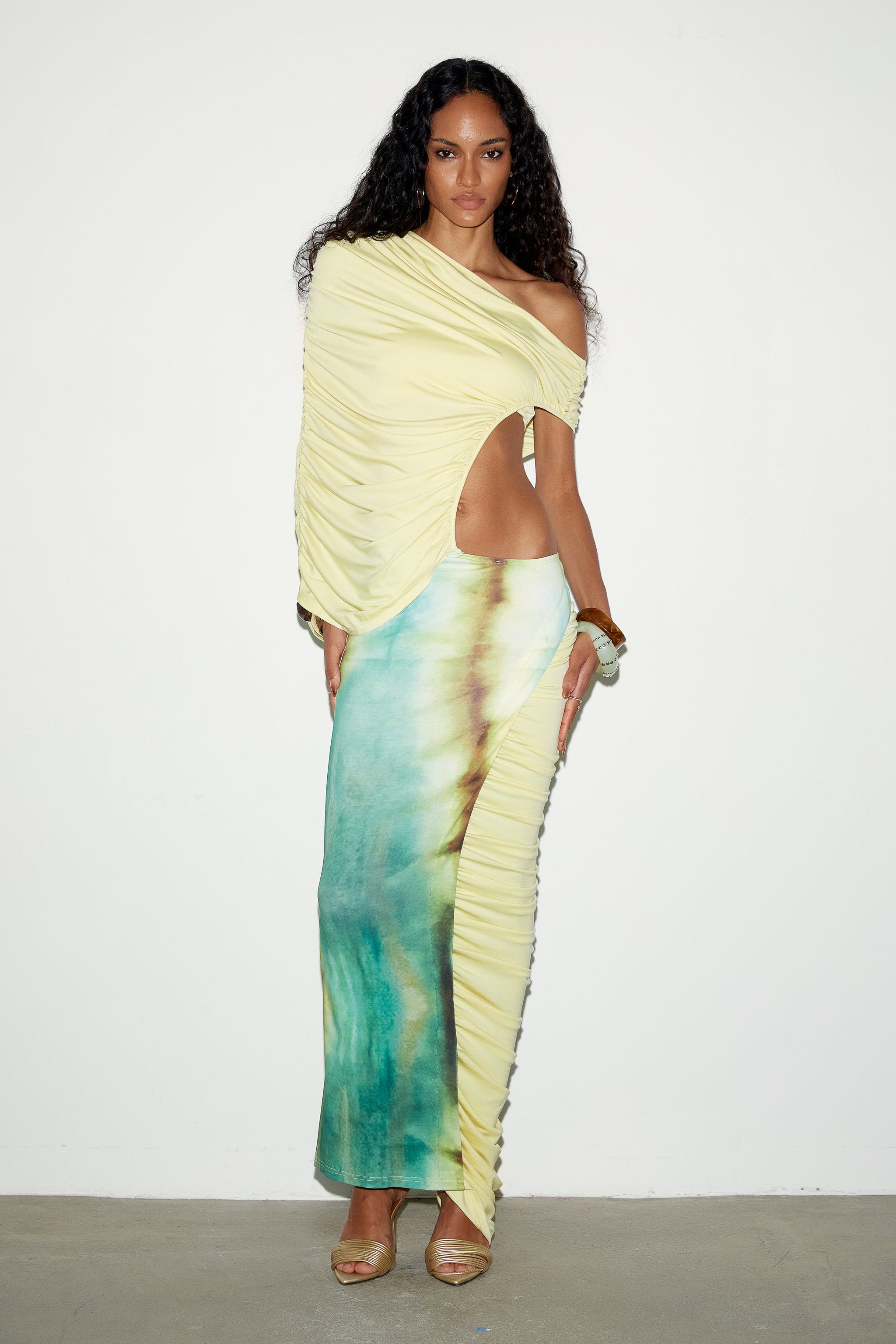 Melania Dress | Tie Dye One Shoulder Maxi Dress | THE KRIPT
